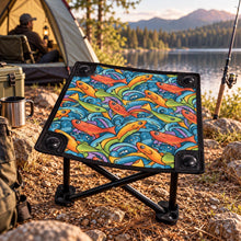 Load image into Gallery viewer, Colorful Fish Pattern Oxford Camping Stool, Portable Foldable Lightweight Seat, Compact Travel Fishing Stool, outdoor furniture,Camping Gear