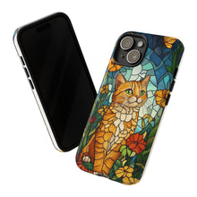 Load image into Gallery viewer, Ginger Cat Stained Glass Phone Case, Protective Art Design