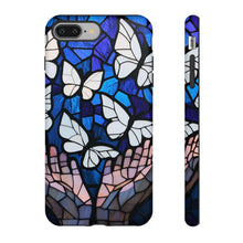Load image into Gallery viewer, Butterfly Stained Glass Tough Cases, Protective Phone Cover, Digital Design, White Butterflies, Phone Accessories