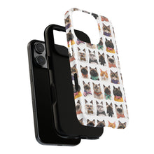 Load image into Gallery viewer, Funny Dressed Cat Portrait iPhone Case, Cute Feline Pattern Samsung Cover, Whimsical Kitten Print Mobile Case, Animal Lover Birthday Gift