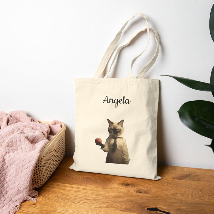 Grumpy Cat Teacher Tote Bag: 100% Cotton Canvas Shopper