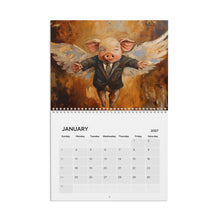 Load image into Gallery viewer, Pig Calendar 2027, Cute Pig Wall Calendar, Funny Pig Art, Pig Lover Gift, Farm Animal Calendar