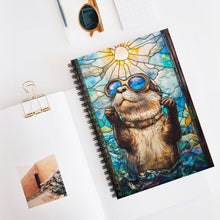 Load image into Gallery viewer, Cute Otter Spiral Notebook – Stained Glass Design, Ruled Line Journal