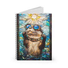 Load image into Gallery viewer, Cute Otter Spiral Notebook – Stained Glass Design, Ruled Line Journal