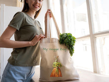 Load image into Gallery viewer, Custom Animal Canvas Tote Bag, Veggie Bag Design