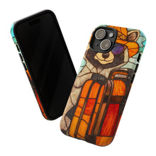 Load image into Gallery viewer, Stained Glass Raccoon Phone Case: Vacation Animal Lover Gift