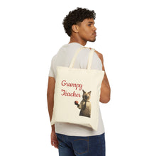 Load image into Gallery viewer, Grumpy Cat Teacher Tote Bag: 100% Cotton Canvas Shopper