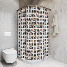 Load image into Gallery viewer, Funny Cat Faces Shower Curtain, Quirky Dressed Feline Portrait Bath Curtain, Whimsical Novelty Bathroom Decor, Kitty Lover Housewarming Gift