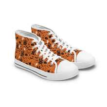 Load image into Gallery viewer, Halloween High Top Sneakers – Spooky Orange Canvas