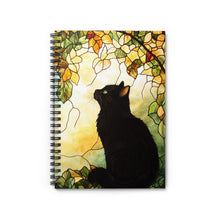 Load image into Gallery viewer, Black Cat Spiral Notebook ,Cute Black Kitty Journal for Cat Lovers, Back to School Gift, Stationery Supplies