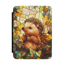 Load image into Gallery viewer, Personalized Hedgehog Kindle Case, Stained Glass Woodland eReader Cover, Fall Book Gift