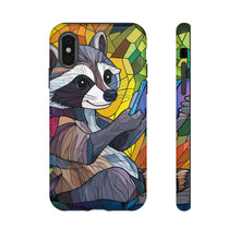 Load image into Gallery viewer, Funny Raccoon Stained Glass Tough Phone Case: Animal Lover Gift
