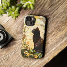 Load image into Gallery viewer, Black Cat Stained Glass Phone Case, Animal Lover Gift