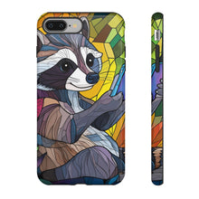 Load image into Gallery viewer, Funny Raccoon Stained Glass Tough Phone Case: Animal Lover Gift