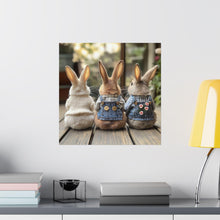 Load image into Gallery viewer, Cute Bunny Poster, Three Bunnies Wall Art, Easter Home Decor, Bunny Lover Gift, Kids Room Decor, Spring Wall Art, Easter Gift