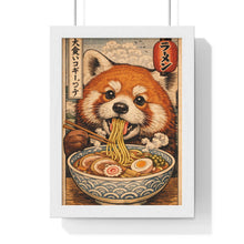 Load image into Gallery viewer, Red Panda Eating Ramen Poster | Vertical Framed Poster