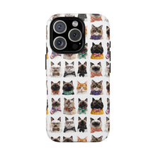 Load image into Gallery viewer, Funny Dressed Cat Portrait iPhone Case, Cute Feline Pattern Samsung Cover, Whimsical Kitten Print Mobile Case, Animal Lover Birthday Gift