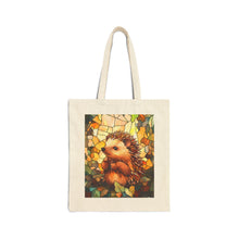 Load image into Gallery viewer, Stained Glass Hedgehog Cotton Canvas Tote Bag
