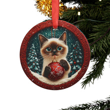 Load image into Gallery viewer, Grumpy Cat Christmas Ornament: Knitted Design Acrylic Holiday Decor
