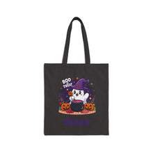 Load image into Gallery viewer, Personalized Halloween Tote Bag for Kids, Ghost Pumpkin Design