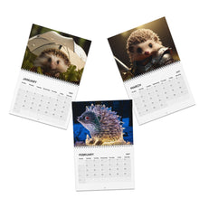 Load image into Gallery viewer, Hedgehog Calendar 2027, Cute Hedgehog Wall Calendar, Hedgehog Lover Gift, Woodland Animal Art