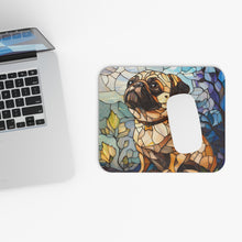 Load image into Gallery viewer, Pug Mouse Pad, Stained Glass Dog Office Decor, Gift for Pug Lover, Pug Mom Gift, Cute Desk Accessory, Dog Lover Office Gift