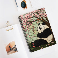 Load image into Gallery viewer, Panda Blossom Spiral Notebook, Cute Journal for Kids, School Supplies, Nature Lover Gift, Easter, Spring Decor,Gift For Mothers Day