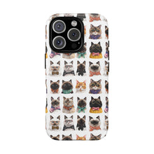 Load image into Gallery viewer, Funny Dressed Cat Portrait iPhone Case, Cute Feline Pattern Samsung Cover, Whimsical Kitten Print Mobile Case, Animal Lover Birthday Gift