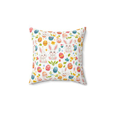 Load image into Gallery viewer, Easter Bunny Pillow, Square Pillow for Kids Room, Cute Easter Gift, Spun Polyester Pillow, Bunny Design, Easter Decor