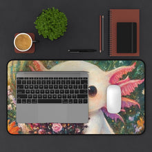 Load image into Gallery viewer, Axolotl Desk Mat, Animal Mousepad, Floral Office Decor