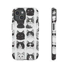 Load image into Gallery viewer, Black and White Cats Phone Case, Protective iPhone Cover