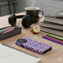 Load image into Gallery viewer, Purple Halloween Phone Case: Spooky Ghosts & Bats Design