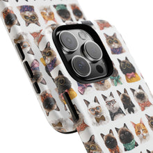 Load image into Gallery viewer, Funny Dressed Cat Portrait iPhone Case, Cute Feline Pattern Samsung Cover, Whimsical Kitten Print Mobile Case, Animal Lover Birthday Gift