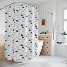 Load image into Gallery viewer, Black Swan Pattern Shower Curtain | Watercolor Swan Bathroom Decor