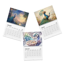 Load image into Gallery viewer, Peacock Calendar 2027, Colorful Peacock Wall Calendar, Peacock Lover Gift, Bird Lover Gift, Nature Calendar, Elegant Bird Decor