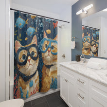 Load image into Gallery viewer, Scuba Diving Cats Shower Curtains | Funny Cat Bathroom Decor