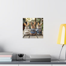Load image into Gallery viewer, Cute Bunny Poster, Three Bunnies Wall Art, Easter Home Decor, Bunny Lover Gift, Kids Room Decor, Spring Wall Art, Easter Gift
