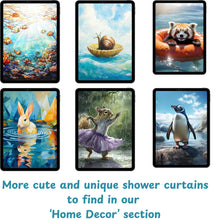 Load image into Gallery viewer, Cartoon Raccoon Shower Curtain, Animal Lover Bathroom Decor