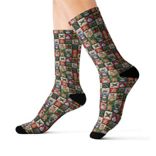Load image into Gallery viewer, Patchwork Christmas Socks – Holiday Quilt Pattern Socks