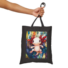 Load image into Gallery viewer, Axolotl Mosaic Art Cotton Canvas Tote Bag | Colorful Amphibian Pattern