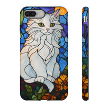 Load image into Gallery viewer, Stained Glass Style White Persian Cat Phone Case