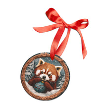 Load image into Gallery viewer, Red Panda Christmas Ornament, Knitted Digital Design, Holiday Decor