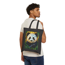 Load image into Gallery viewer, Stained Glass Panda Tote Bag | Colorful Panda Artwork, Canvas Shopper