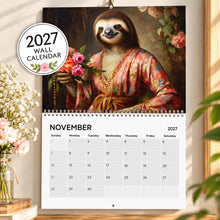 Load image into Gallery viewer, Sloth Calendar 2027, Cute Sloth Wall Calendar, Sloth Lover Gift, Funny Animal Calendar, Wildlife Calendar, Christmas Gift