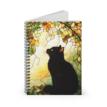 Load image into Gallery viewer, Black Cat Spiral Notebook ,Cute Black Kitty Journal for Cat Lovers, Back to School Gift, Stationery Supplies