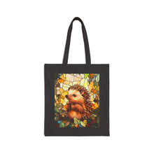 Load image into Gallery viewer, Stained Glass Hedgehog Cotton Canvas Tote Bag