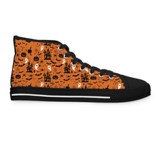 Load image into Gallery viewer, Halloween High Top Sneakers – Spooky Orange Canvas