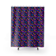 Load image into Gallery viewer, Colorful Patterned Fish Shower Curtain | Neon Tropical Aquarium