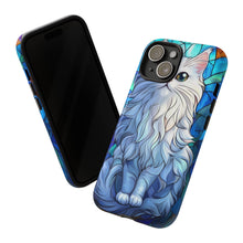Load image into Gallery viewer, Stained Glass White Persian Cat Phone Case: Protective iPhone Cover