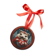 Load image into Gallery viewer, Hedgehog Christmas Ornament: Knitted Design Acrylic Holiday Decor